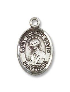 Small Childrens Jewelry, Girls or Boys Sterling Silver St. Dominic Savio Pendant with 16" Sterling Silver 16" Lite Curb Chain. Catholic Saint Dominic Savio Patron Saint of Choir Boys, Falsely Accused People, Juvenile Delinquents Bracelets Jewel