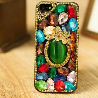 Bling Crystal Diamond iPhone Case For iPhone 4/4s Green Gemstone Cell Phones & Accessories