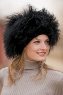 Tibetan Lamb Fur Hat, BLACK, Size 1 Size Clothing