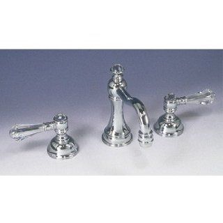 Paul Decorative C773 00PC Polished Chrome Bathroom Faucets 8" Crystal Lever Widespread Lav Set   Bathroom Sink Faucets  