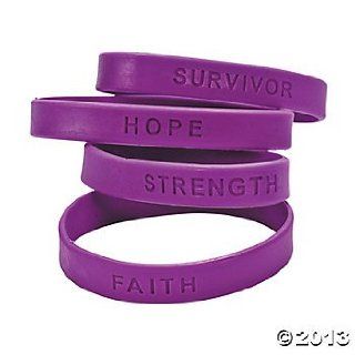 Silicone Awareness Sayings Bracelets 24 pack  Purple/Fundraiser/Awareness/Jewelry/Toys  Other Products  