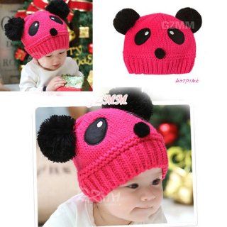 NiSHa   NEW Hotpink Color Panda Shaped Lovely Boy Girl Hat, Winter Baby Hat, Knitted Caps Children Warm Hat, Kid Hat Infant Hat Animal Hat 