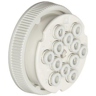 SMC DMK Series Plug Side Multi Connector with Push to Connect Fitting, 4mm Tube OD, 12 Connecting Tubes