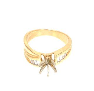 14K Yellow Gold Diamond Engagement Ring Settings Jewelry