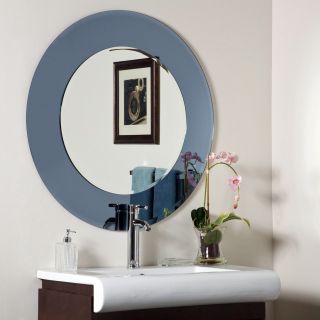 Camilla Modern Frameless Bathroom Mirror   35 diam. in.   Wall Mirrors