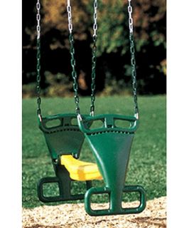 Kidwise Molded Back to Back Glider with Chains  Green/Yellow   Swings
