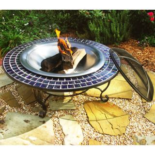 40 Inch Round Glass Mosaic Fire Table   Fire Pits