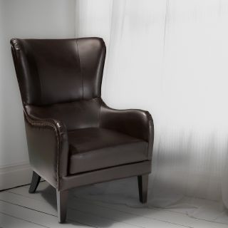 Lorenzo Leather Studded Club Chair   Club Chairs