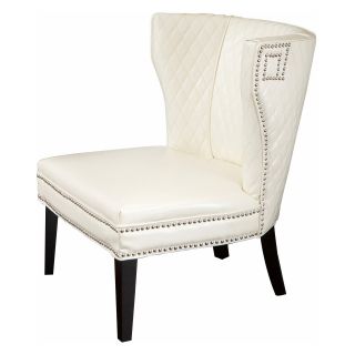 Tessa Ivory Quilted Leather Chair   Leather Club Chairs