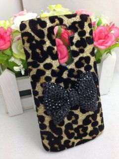 Bling Shiny 3D Pink Bow Leopard Special Party Case Cover For LG Optimus G2 D800 D801 D802 D803 VS980 F320 (Black Bow) Cell Phones & Accessories