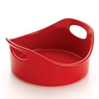 Rachael Ray Stoneware 2 qt. Round Open Baker   Red   Roasting Pans