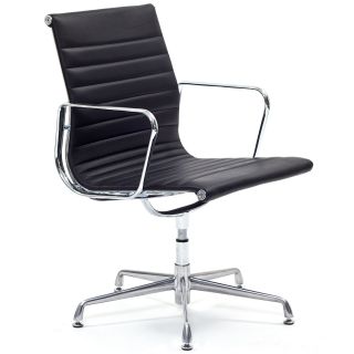 Modway Ribbed Back Leather Conference Chair   Desk Chairs