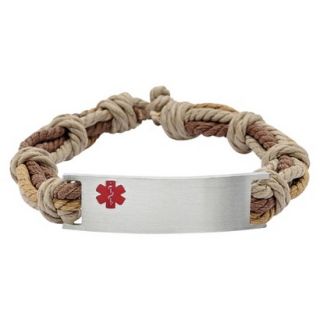 Hope Paige Medical ID Brown & Khaki Rope Style Adjustable Bracelet