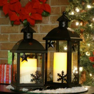 Pacific Accents Oil Rubbed Bronze Winter Lantern   Candle Holders