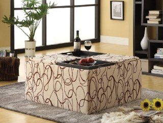 Storage Ottoman w/ 4 Trays in Beige by Furniture of America   End Tables