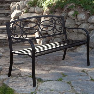 Coral Coast Scroll Curved Back 4 ft. Garden Bench   Outdoor Benches