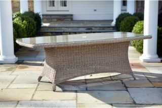 Anacara Mariner All Weather Wicker Dining Table   84 in.   Wicker Tables & Accents