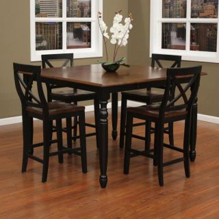 AHB Berkshire 5 Piece Counter Height Dining Set with Camden Stools   Dining Table Sets