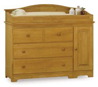 Windsor 3 Drawer Changing Table with Changing Station in a Natural Maple Finish by Atlantic Furniture   Changing Tables