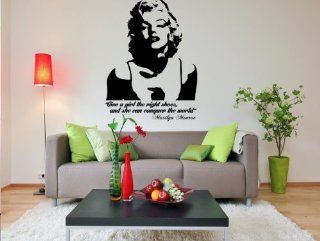 Marilyn Monroe Wall Decal   Give a Girl the Right Shoes and She Will Conquer the World 16x22 Inches 