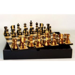 Two Toned Russian Lacquered Chess Set   Chess Sets