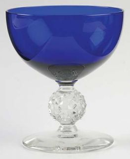 Morgantown Golf Ball Cobalt Blue (Ritz Blue) Low Sherbet   Stem #7643, Cobalt  B
