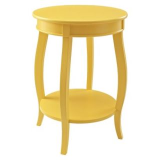 Accent Table Powell Round Table with Shelf   Yellow