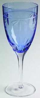 Rogaska Windsor Blue Wine Glass   Blue Bowl, Cut Plants/Leaves