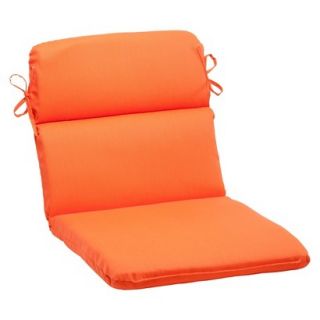 Outdoor Rounded Chair Cushion   Orange Fresco Solid