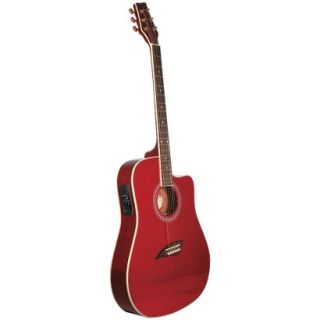 Kona K2TRD Thin Body Acoustic/Electric Guitar   Red