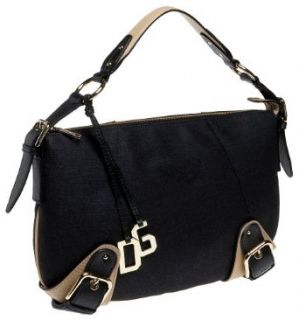 D&G Women's Canvas Handbag, Black/Beige Clothing