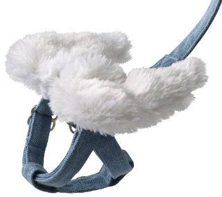 Doggles Winged Step In Dog Harness with Leash Denim Furry Angel, Extra Small  Pet Harnesses 