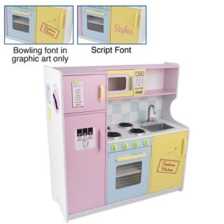 KidKraft Personalized Deluxe Pastel Play Kitchen   Play Kitchens