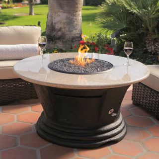California Outdoor Concepts San Simeon Round Chat Height Fire Pit Table   Fire Pits