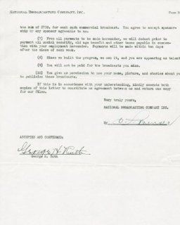 BABE RUTH "GEORGE H. RUTH" AUTHENTIC SIGNED 1943 NBC RADIO CONTRACT AUTOGRAPH GRADED PERFECT GEM MINT 10 CERTIFICATE OF AUTHENTICITY PSA/DNA #H45238 Sports Collectibles