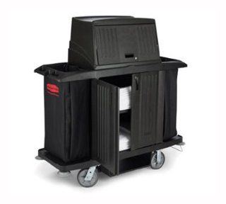 Rubbermaid FG9T1900 BLA Classic Housekeeping Cart with Doors, Each Home & Kitchen
