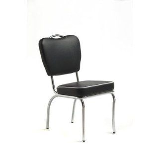 Retro Sweetheart Side Chair [Set of 2] Upholstery Omni Black   Dining Chairs