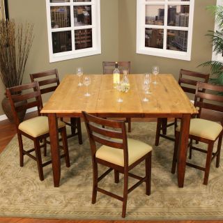 AHB Andria 7 Piece Counter Height Set with Salma Stools   Dining Table Sets