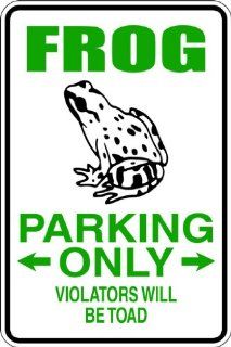 Design With Vinyl Design 813 Frog Parking Only Violators Will Be Toad Vinyl 9 X 18 Wall Decal Sticker   Power Polishing Tools  