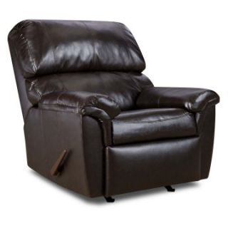 Simmons London Walnut Bonded Leather Oversized Recliner   Recliners