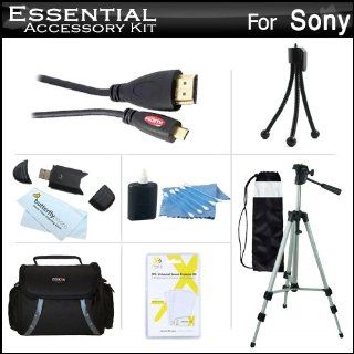 Essential Accessory Kit For Sony HDR CX220, HDR CX230, HDR CX290, HDR PJ230, HDR CX380, HDR PJ380, HDR CX430V, HDR PJ430V, HDR TD30V, HDR PJ650V, HDR PJ790V, HDR CX330, HDR CX900, HDR PJ810, HDR PJ540, HDR PJ340 Camcorder Includes 50 Tripod + Case + More 