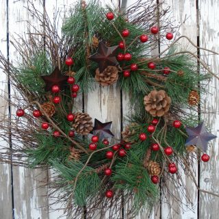 Country Holiday Wreath   Christmas Wreaths