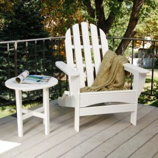 POLYWOOD® Recycled Plastic Curveback Adirondack Chair and Side Table Set   Adirondack Chairs