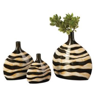 Zebra Print 3 Piece Vase Set   Table Vases