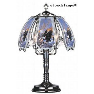 Patriotic Flag with Eagle Touch Lamp with Pewter Base   Table Lamps  