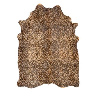 B.S. Trading Stenciled Cowhide Area Rug   Leopard   Area Rugs