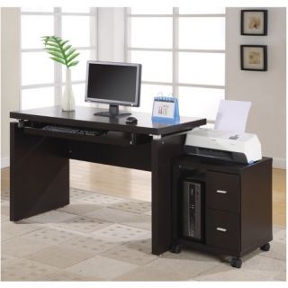 Monarch Cappuccino 48 in. Computer Desk with 2 Drawer Computer Stand   Desks