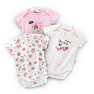 Garden Fun 3 Piece Organic Cotton Bodysuit Set by Organically Grown Infant And Toddler Bodysuits Clothing