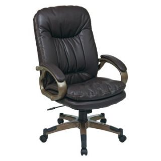 Office Star Executive Leather Chair with Padded Arms   Desk Chairs