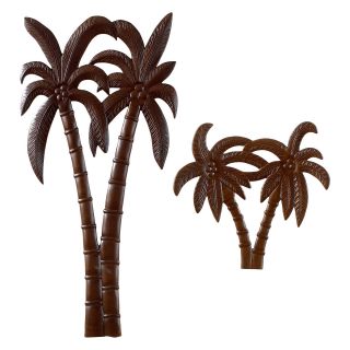 Hospitality Rattan Coco Palm Patio Large Palm Wall Decoration   Dark Bronze   Outdoor Wall Art